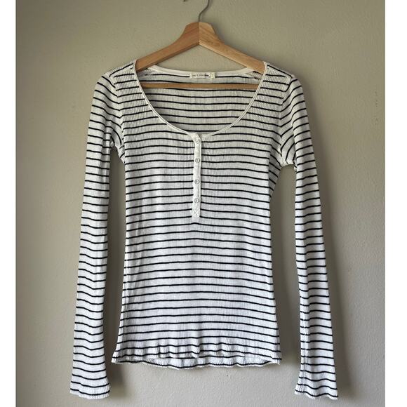 rag & bone Tops - Rag & Bone The Knit Striped Henley Long Sleeve - Size Small